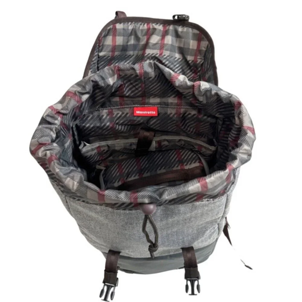 NEW Manfrotto Windsor Explorer Padded Camera & Laptop Backpack DSLR Bag Grey